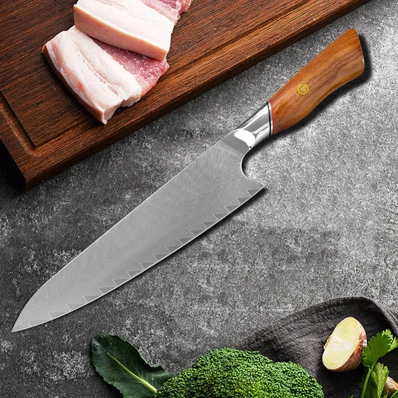 InLeung Damascus Steel Chef Knife – Cleaver & Slicer 19cm Damascus Kitchen Knife Axl