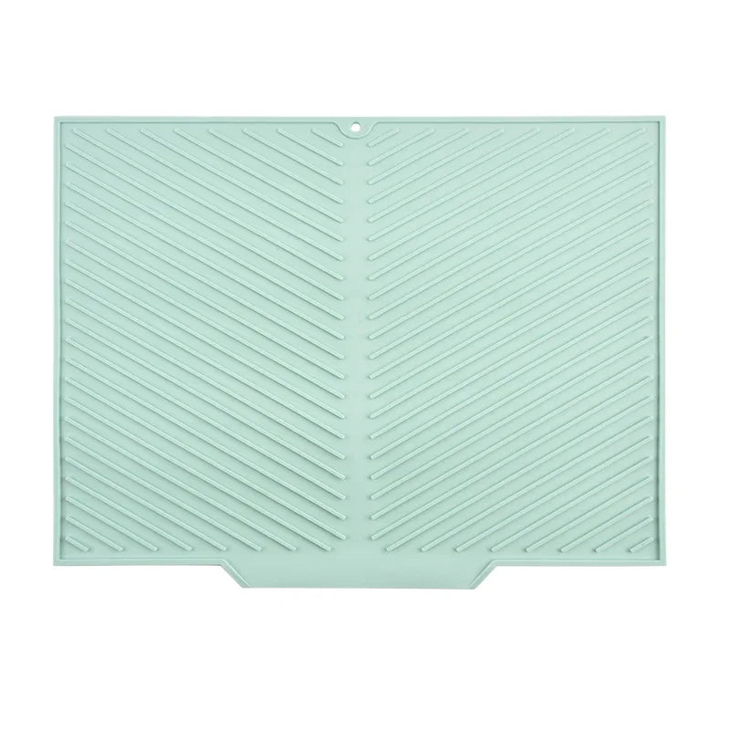 Silicone Draining Drying Mat – Non-Slip Kitchen Dish Pad Kitchen Drying Mat Axl light green-1 50.5X42.5cm