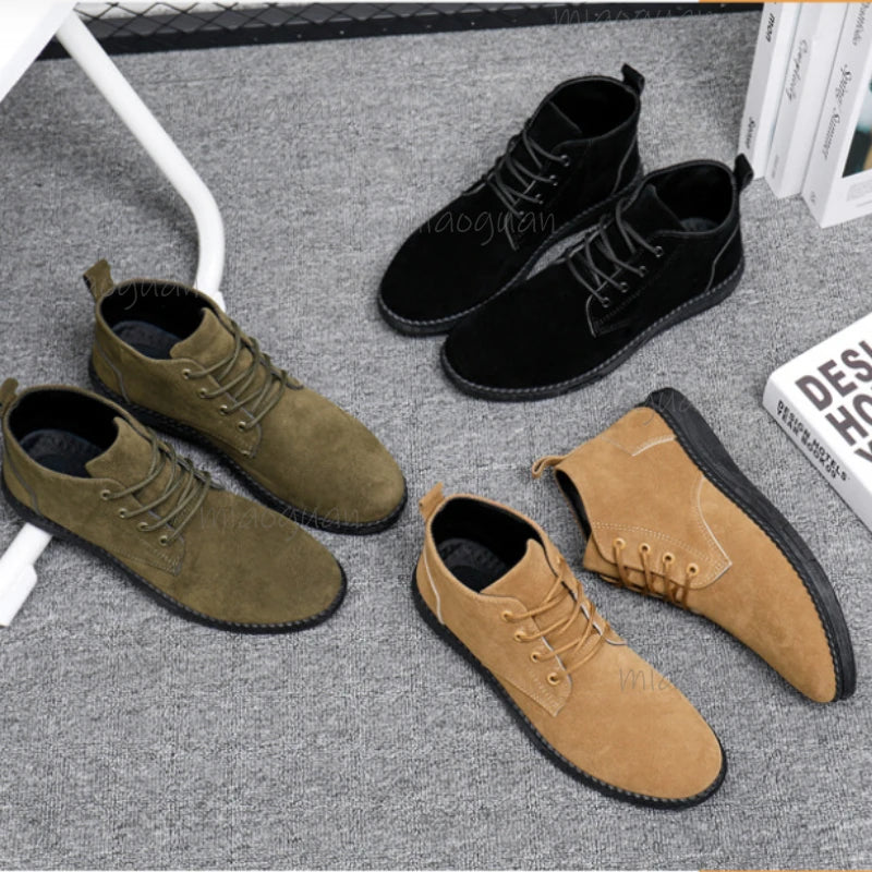 Men's High-Top Lace-Up Ankle Boots – Business Casual Shoes Men's Ankle Boots Axl