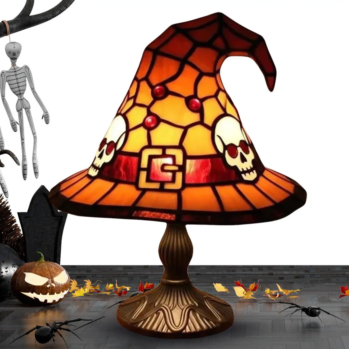 Witch Hat Desk Lamp – Halloween Table Light | Resin Décor Halloween Table Lamp Axl