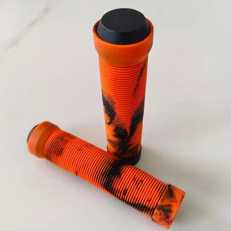 TPR Rubber MTB Handlebar Grips – Anti-Skid Ergonomic Pair Bike Handlebar Grips Axl Orange