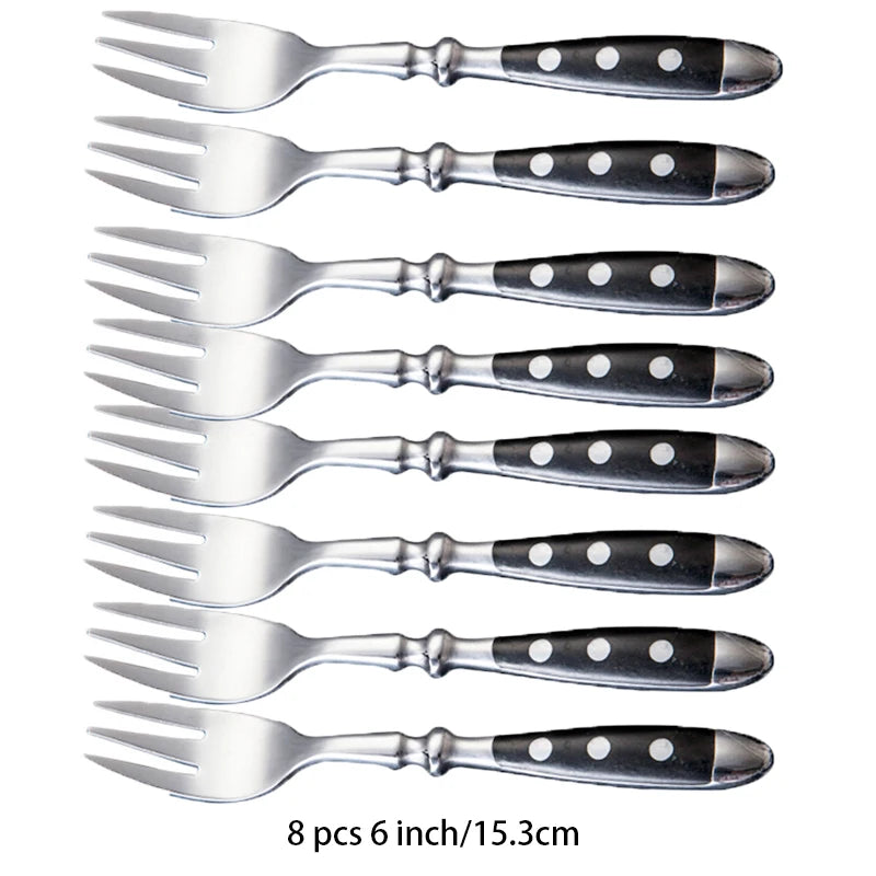 Stainless Steel Cutlery Set – Fork, Spoon & Steak Knife Stainless Steel Cutlery Set Axl 8 Pc tea fork China Mainland