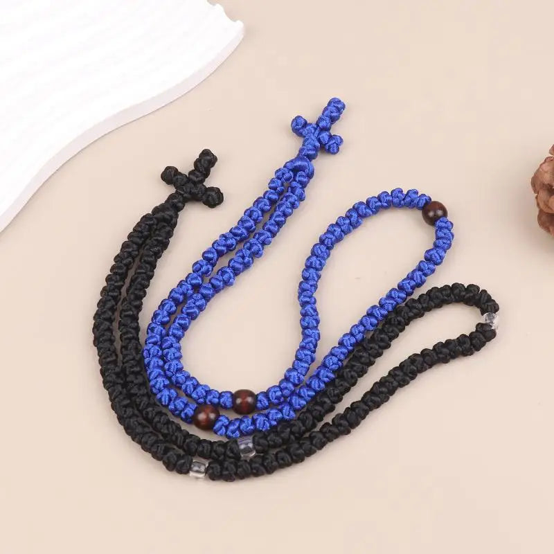 Komboskini Prayer Rope Necklace – Handmade Orthodox Cross Prayer Rope Necklace Axl