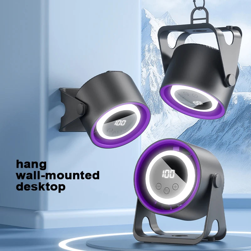 Desktop & Hanging Electric Fan with Night Light | USB Rechargeable Electric Desktop Fan Axl