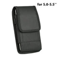 Black Nylon Phone Pouch with Belt Clip & Keychain Loop Phone Belt Pouch Axl for 5.0-5.5 inch