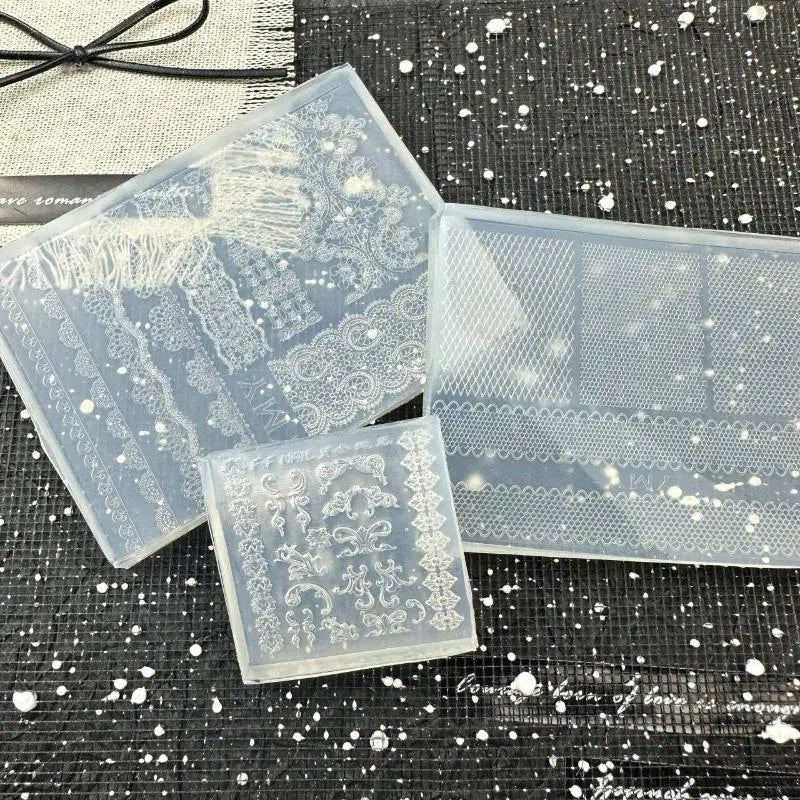 3D Silicone Nail Mold – DIY Lace & Ribbon Nail Art Templates Nail Art Mold Axl