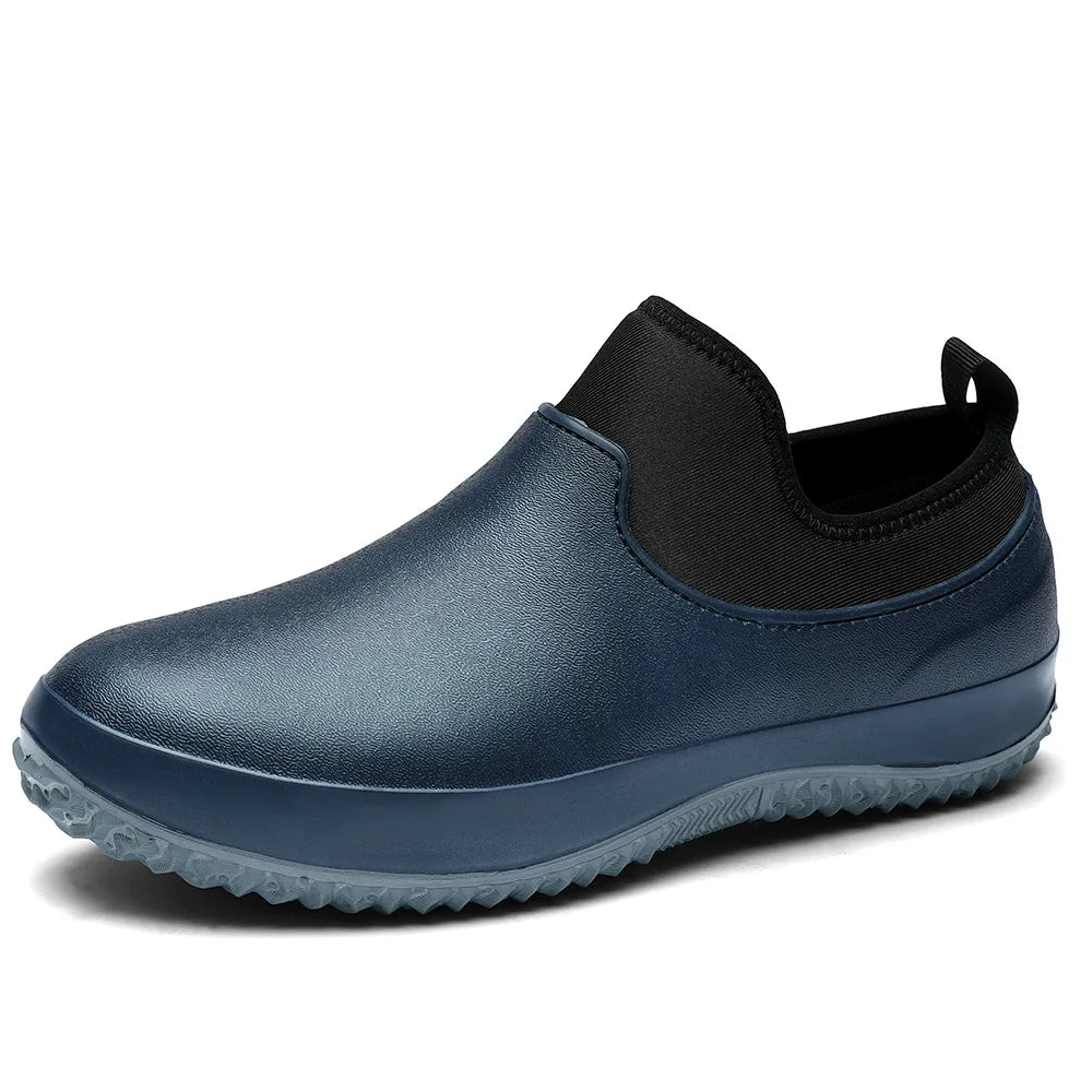 Unisex Non-Slip Chef Clogs – Slip-On Rain Shoes Plus Size Slip-On Work Clogs Axl 45 deep blue