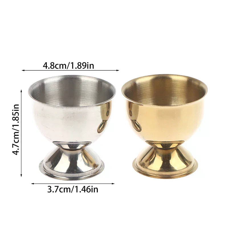 4-Piece Stainless Steel Egg Cups Set – Boiled Egg Stand Holder Egg Cup Set Axl