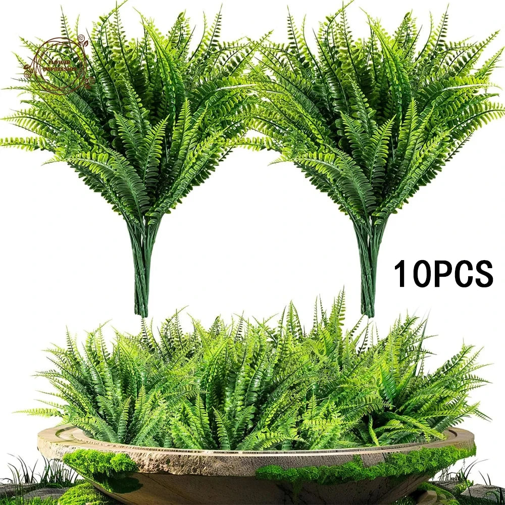 10PCS Artificial Hanging Fern Vine Garland – Wedding & Home Décor Artificial Greenery Garland Axl 10pcs XXXL