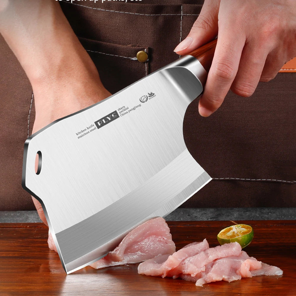 PLYS Heavy-Duty Bone Chopper Knife – Stainless Steel Butcher Axe Butcher Cleaver Knife Axl