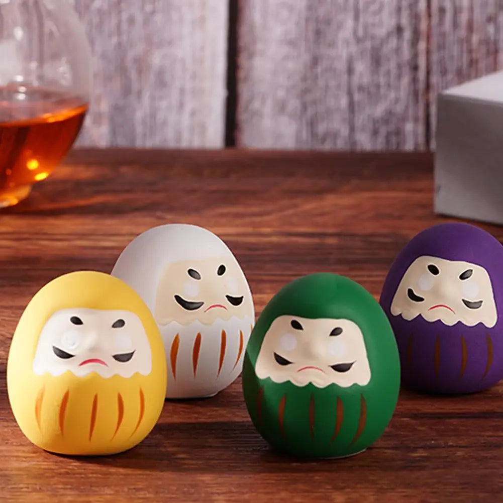 Japanese Ceramic Daruma Doll – Lucky Charm Home Decor Ornament Ceramic Figurine Axl