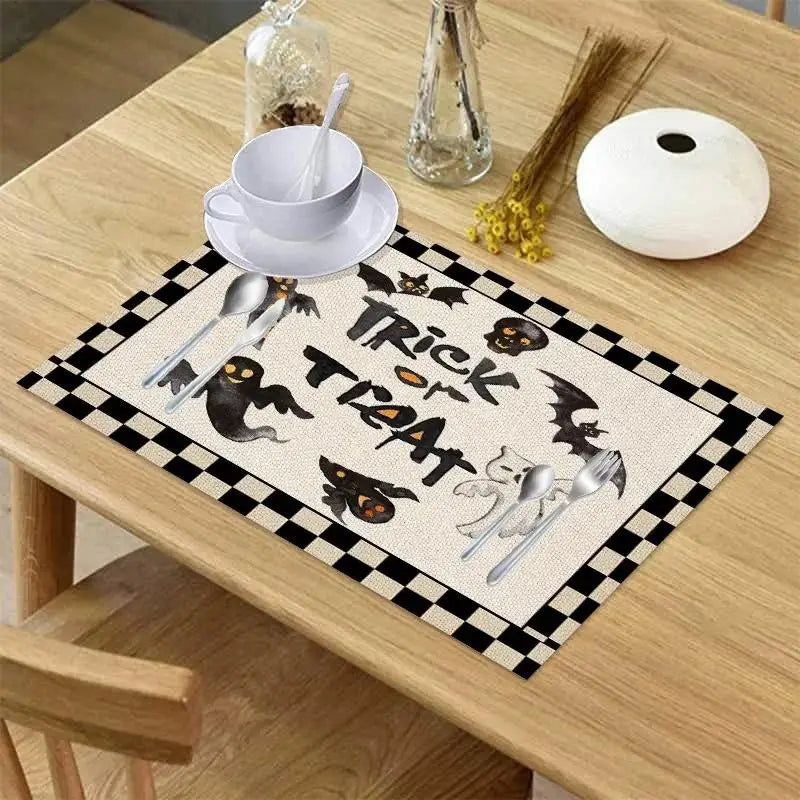 Halloween Plaid Placemat 42x32cm – Heat-Resistant Table Mat Halloween Placemat Axl 42X32cm A5