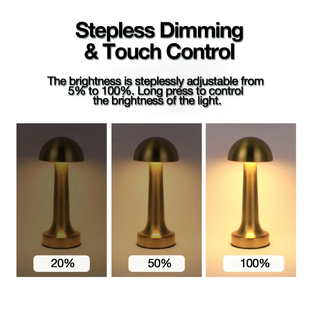Rechargeable LED Touch Table Lamp | Dimmable Metal Night Light LED Table Lamp Axl