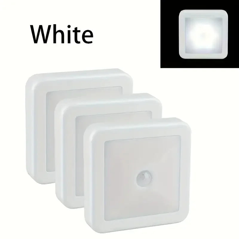 Smart LED Motion Sensor Night Light – Warm & White Wall Light LED Night Light Axl 3pcs White