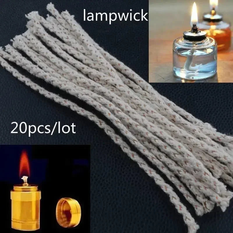 20-Pack Cotton Wicks – Kerosene Lamp, Oil Lighter & Candle Making Candle & Lamp Wicks Axl Default Title