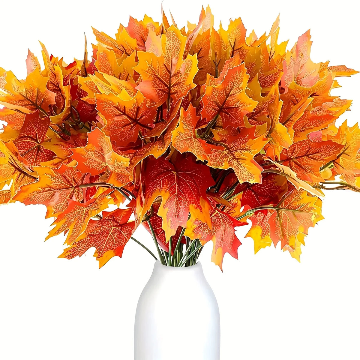 2-Pack Artificial Maple Leaf Stems | Fall Autumn Home Decor Artificial Floral Stems Axl 2pcs
