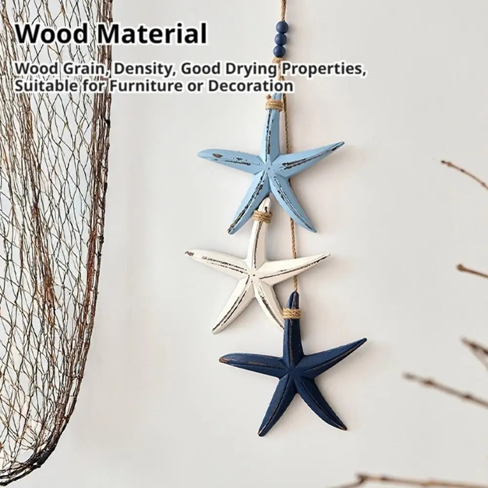 Blue Starfish Hanging Decor | Coastal Nautical Beach Wall Ornament Wall Hanging Decor Axl