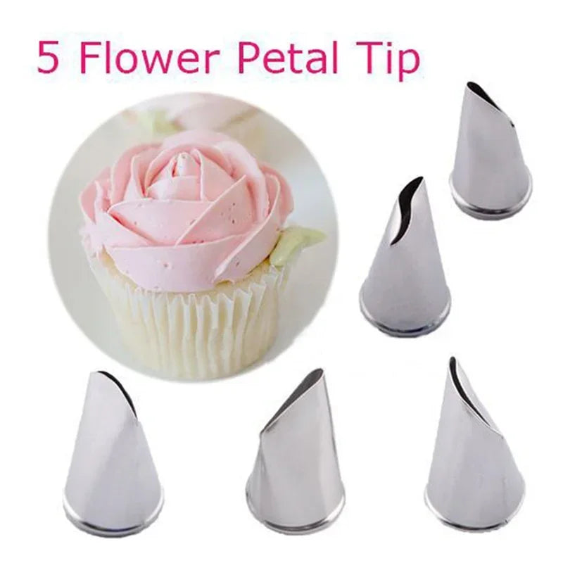7-Piece Flower Cake Decorating Set – Piping Nozzles & Scissor Cake Decorating Set Axl