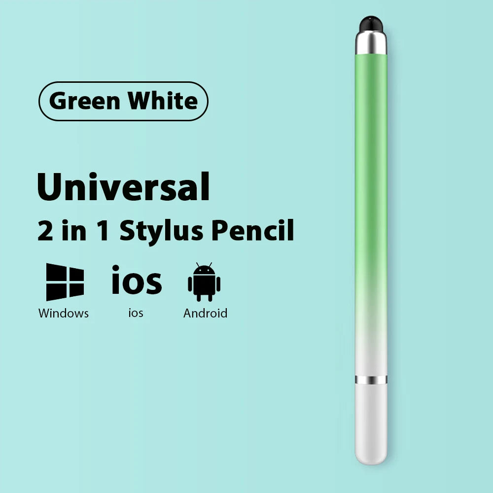Universal 2-in-1 Stylus Pen – Disc & Silicone Tip for iPad & Tablet Tablet Stylus Pen Axl Green White