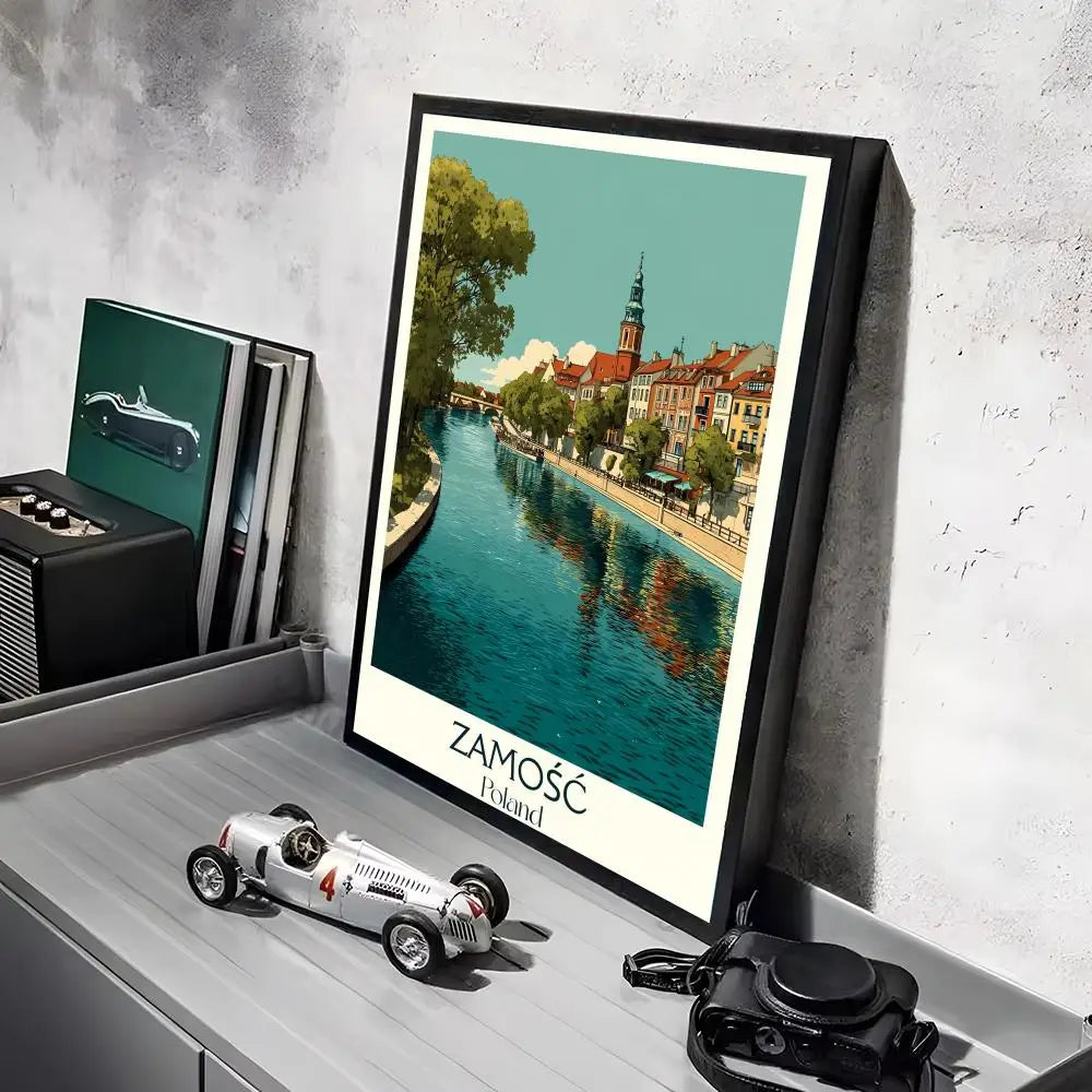 Vintage Poland City Minimalist Wall Art Poster Sticker Wall Art Poster Axl Black3 50X70cmNoframe