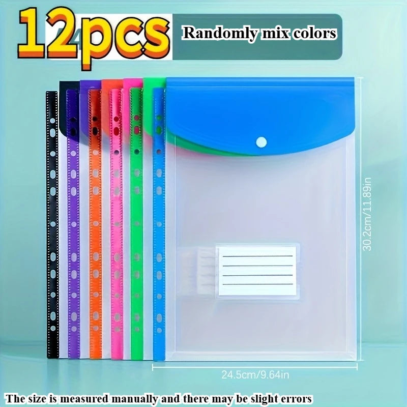 A4 Expanding File Folders 11-Ring Binder Pockets | 6 & 12 Pack Expanding File Folders Axl Vertical -12pcs