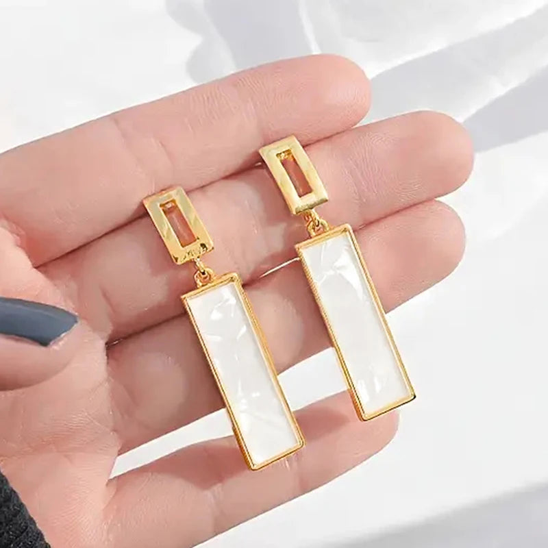 Huitan Geometric Drop Earrings – Women's Trendy Fashion Jewelry Drop Earrings Axl