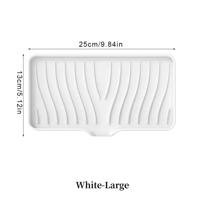 Silicone Drain Soap Dish – Anti-Slip Sink Tray | Kitchen & Bath Silicone Soap Dish Axl White Large-2