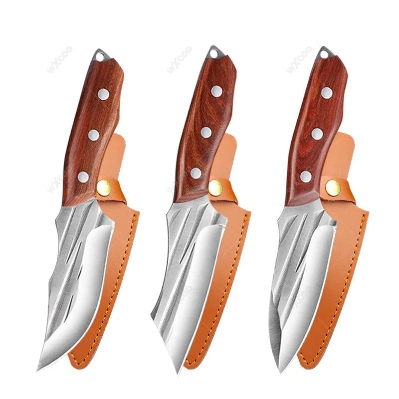 WXCOO Forged Kitchen Knife Set – Cleaver, Boning & Chef Knives Kitchen Knife Set Axl 3PCS