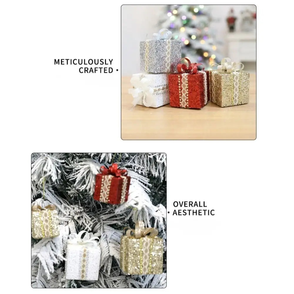 Lace Gift Box Christmas Tree Ornaments – DIY Plastic Pendant Set Christmas Tree Ornament Axl