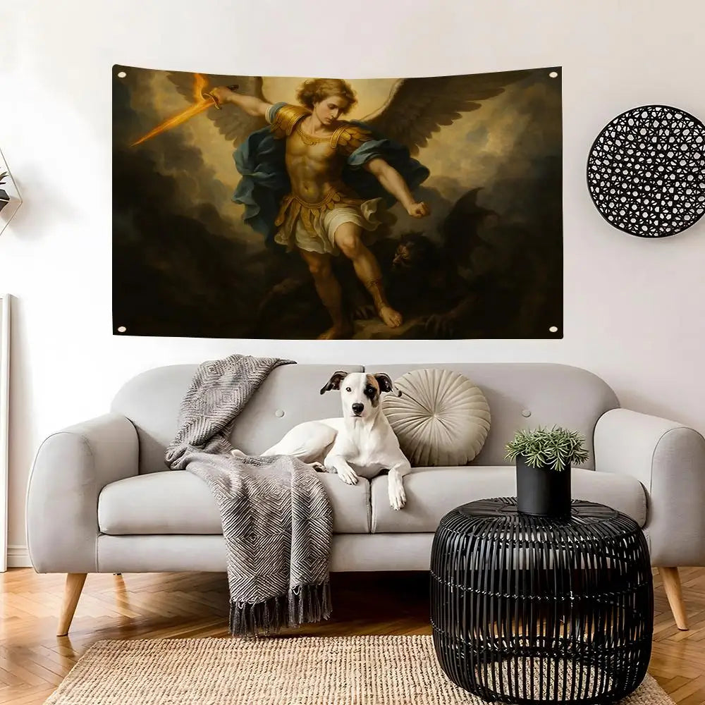 Saint Michael Archangel Flag – Indoor & Outdoor Wall Banner Decorative Wall Flag Axl