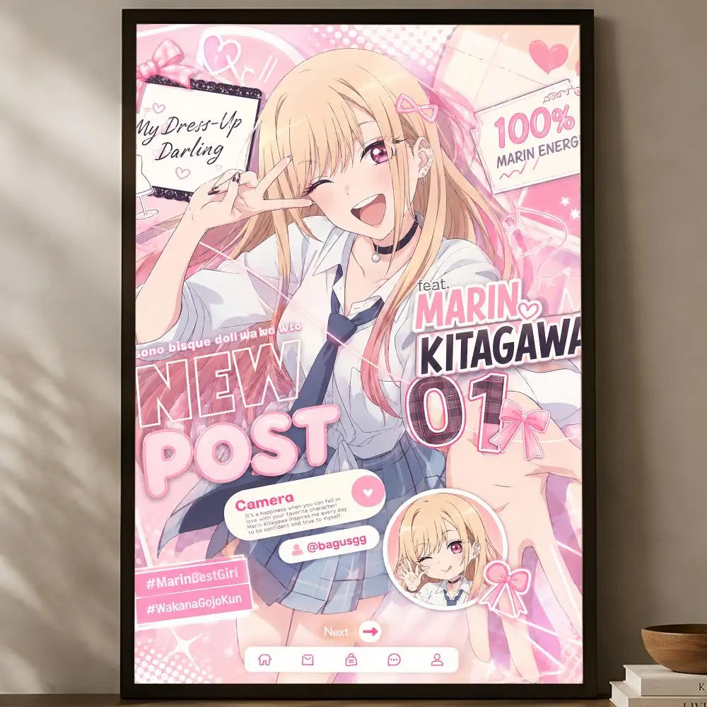 My Dress-Up Darling Self-Stick HD Wall Art Poster | Anime Decor Anime Wall Poster Axl White07 30X40cmNoframe