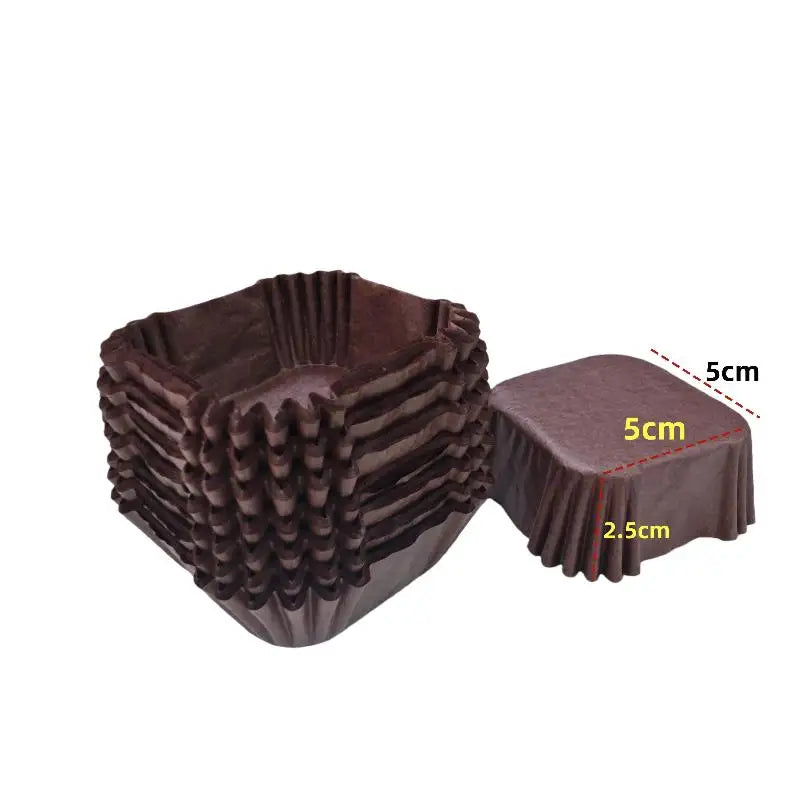 Square Mooncake Paper Liners 100/250Pcs – Oil-Proof Brownie Cups Baking Paper Liners Axl 250pcs 55mm Coffee