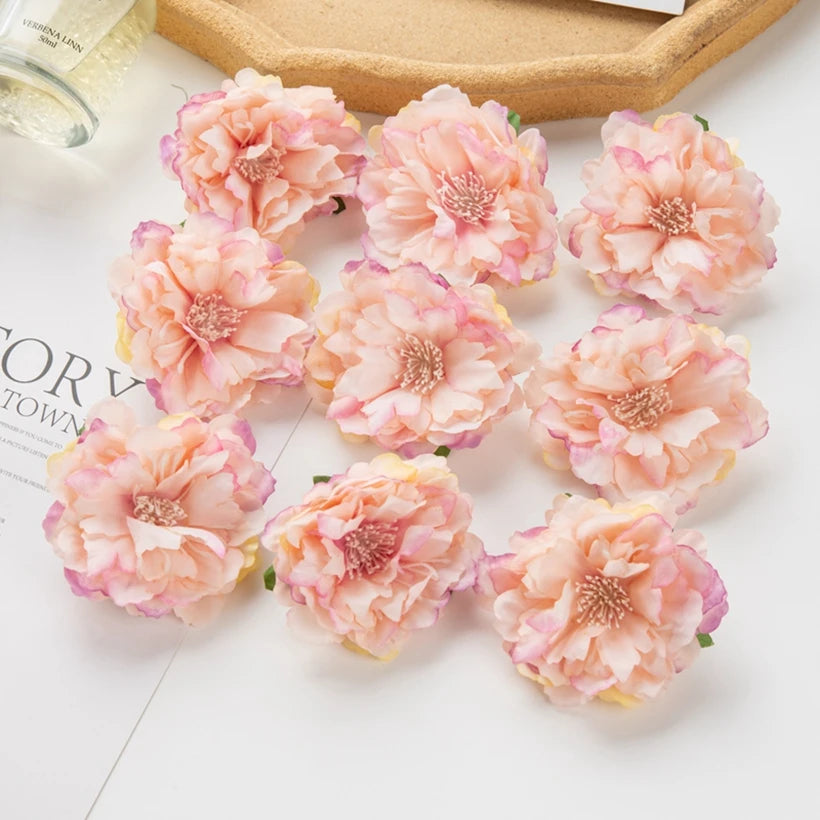 Silk Peony Artificial Flower Heads 10/30 Pcs – Wedding & Home Décor Artificial Flower Heads Axl color 13 10pieces