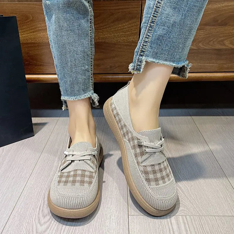 Lorilury Women's Knit Mesh Slip-On Loafers | Casual Flat Sneakers Slip-On Loafers Axl
