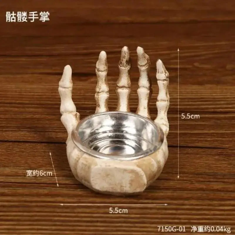 Resin Skull Candle Holder – Halloween Décor Ornament Gift Skull Candle Holder Axl