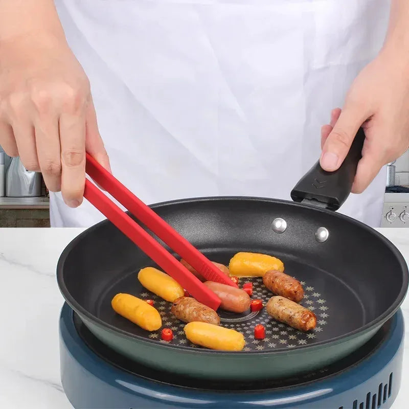 Silicone Food Tongs – Non-Slip BBQ, Grill & Salad Cooking Clip Silicone Kitchen Tongs Axl