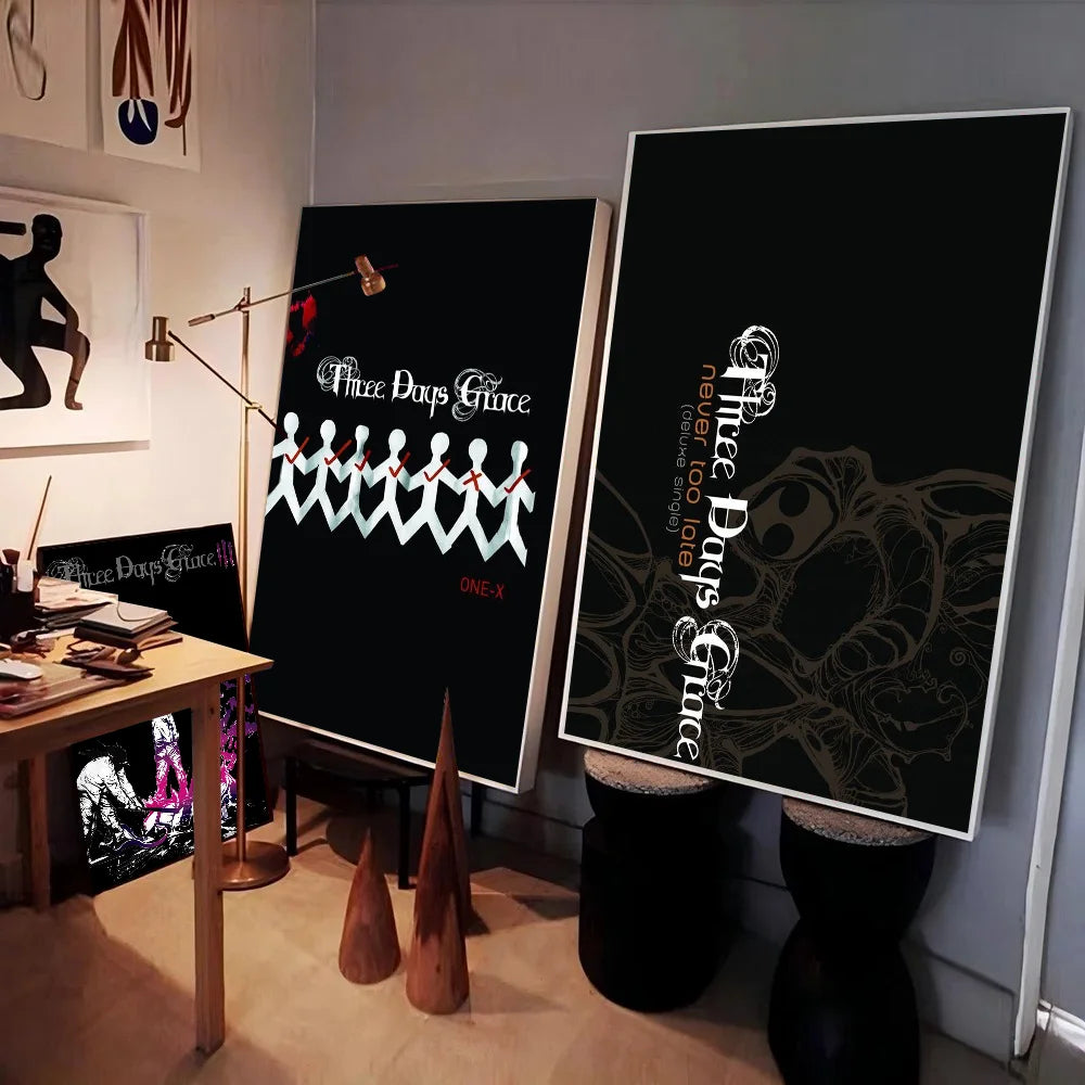 Three Days Grace Band Poster – Waterproof Self-Adhesive Wall Art Wall Art Poster Axl