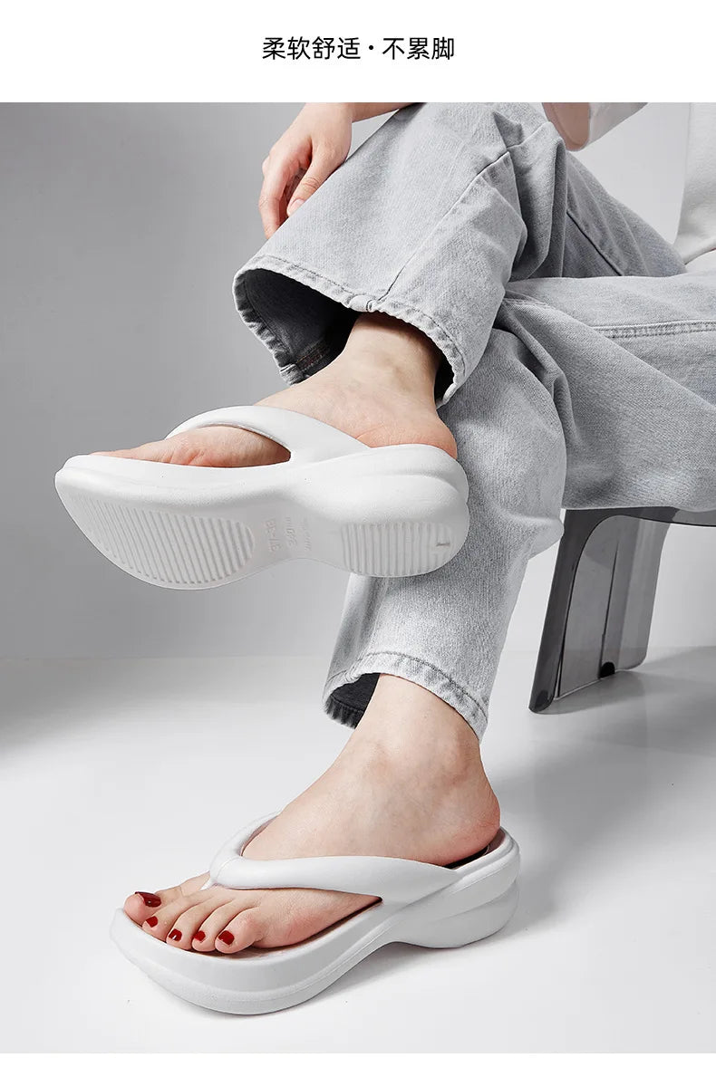 Women's Wedge Platform Flip Flops – Beach Sandal Slides Wedge Flip Flops Axl