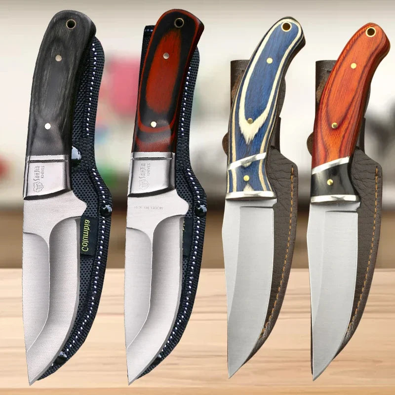 Stainless Steel Boning & Slicing Knife Set | Wood Handle Kitchen Knife Set Axl Knife ABCD