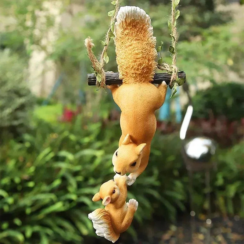 Resin Squirrel Statue – Garden & Home Miniature Décor Gift Garden Figurine Axl B
