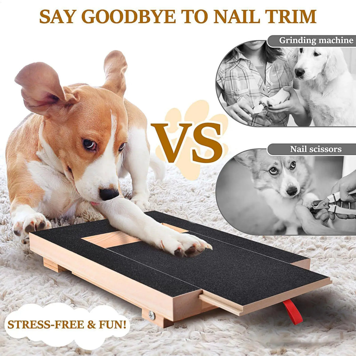 Dog Nail Scratch Board with Treat Box – Wooden Nail File Pad Dog Nail File Board Axl