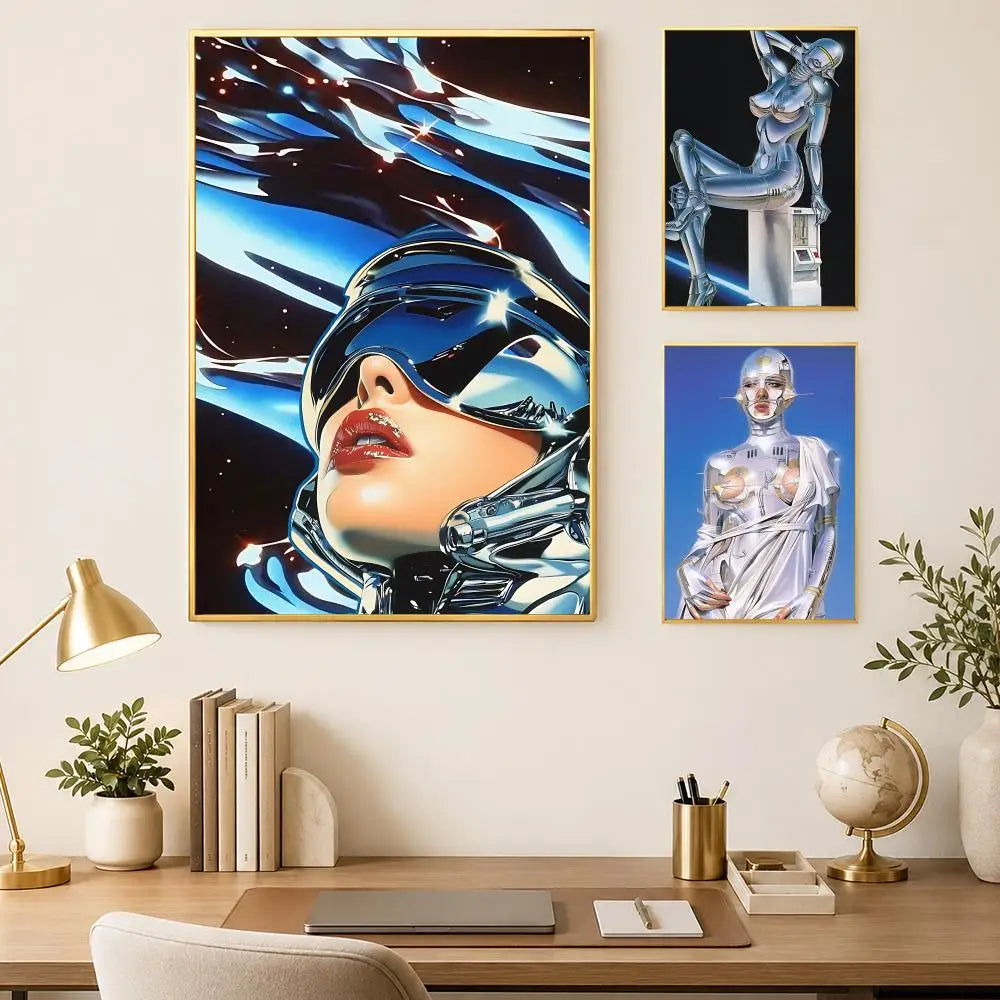 Hajime Sorayama HD Self-Stick Wall Art Poster | Waterproof Decor Wall Art Poster Axl
