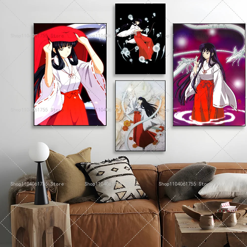 Inuyasha Kikyo Anime Wall Poster – Self-Adhesive Waterproof Sticker Anime Wall Poster Axl