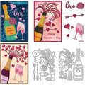 Champagne Love Die Cuts – Celebration Frame Scrapbooking Stencils Scrapbooking Cutting Dies Axl AECH04-19527