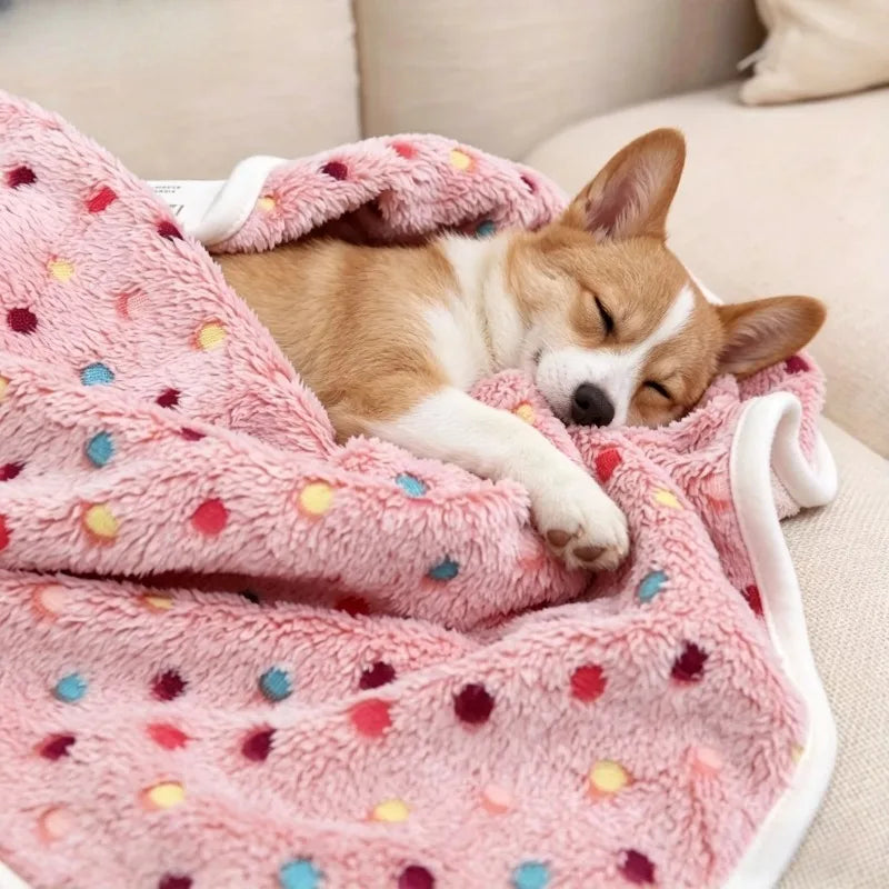 KEMORELA Fluffy Pet Blanket – Cozy Dot Mat for Cats & Dogs Pet Blanket Mat Axl