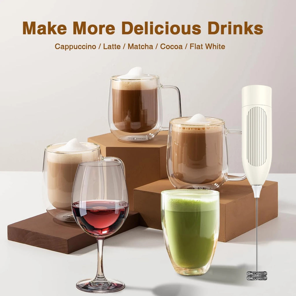 Handheld Electric Milk Frother – Battery Powered Foam Maker Milk Frother Axl