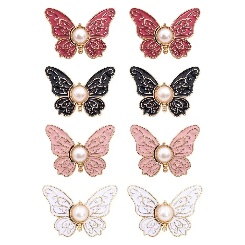 Butterfly Waist Tightener Clips – No-Sew Adjustable Button 8pc Clothing Adjuster Clips Axl B