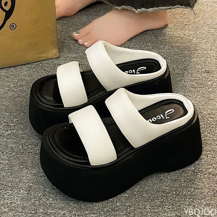 Women's Chunky Wedge Sandals – High Heel Slides & Flip Flops Wedge Slide Sandals Axl WHITE 39