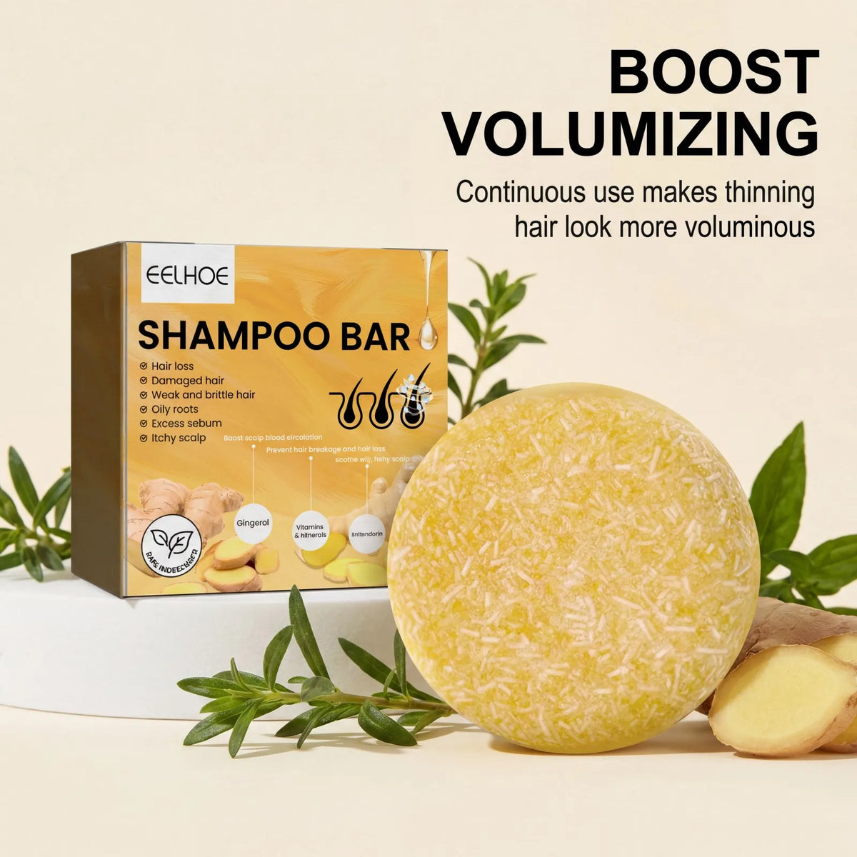 Ginger Solid Shampoo Bar – Deep Cleansing & Nourishing Hair Care Solid Shampoo Bar Axl