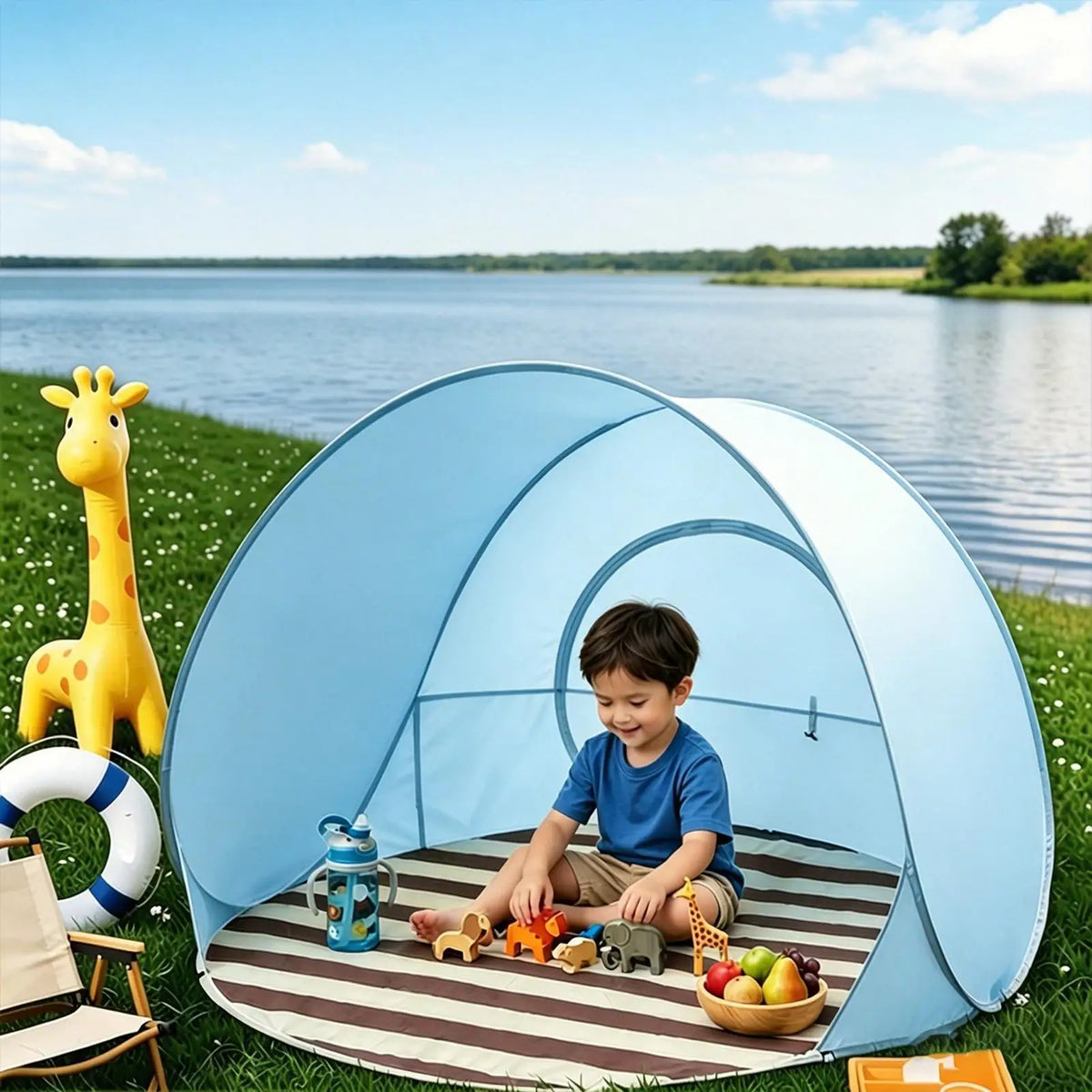 Portable Pop-Up Beach Tent Canopy – Family Sun Shade Pop-Up Beach Tent Axl
